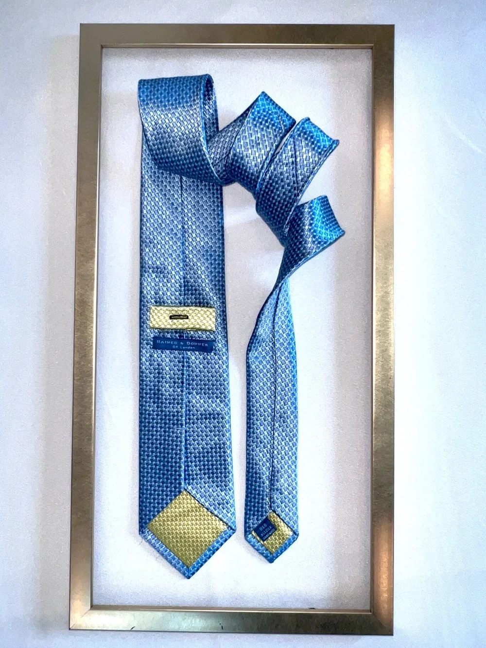 Haines & Bonner Light Blue 100% Silk Tie - Classic Dress Accessory